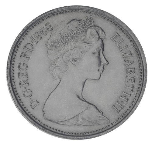 фото Великобритания 5 пенсов 1968 F-VF