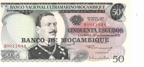 фото Мозамбик 50 эскудо 1970 UNC (P111)