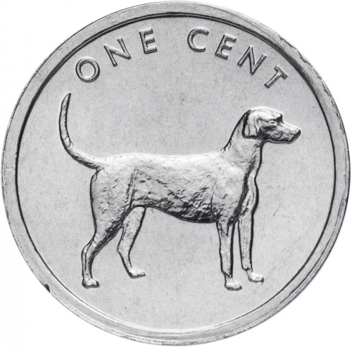 фото Острова Кука 1 цент 2003 «Собака Легавая» UNC (KM#421)