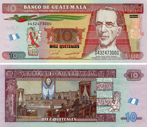 фото Гватемала 10 кетсалей 2021 UNC (P123A)