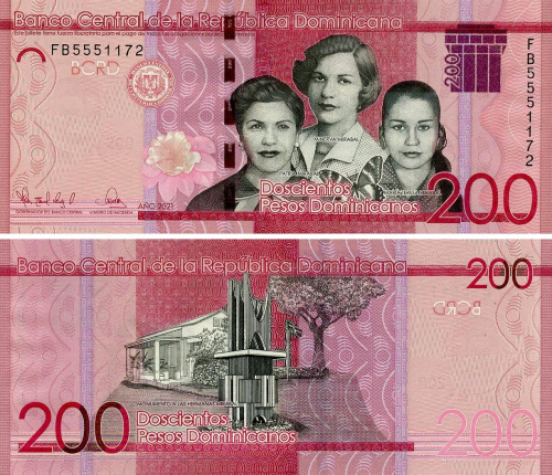 фото Доминикана 200 песо 2021 UNC (P191)