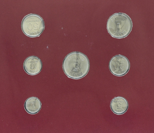 фото Бразилия Набор монет 1986 UNC 1, 5, 10, 20, 50 сентаво, 1, 5 крузадо и 1 марка в сувенирной упаковке