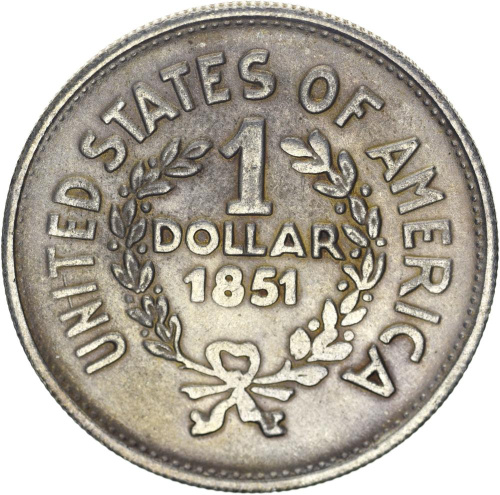 фото США 1 доллар 1851 VF-XF (Сувенир)