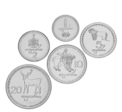 фото Грузия набор из 5 монет 1993 UNC