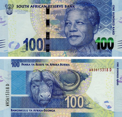 фото ЮАР 100 ранд 2015 UNC Буйвол (P141b)