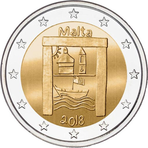 фото Мальта 2 евро 2018 «Культурное наследие» UNC