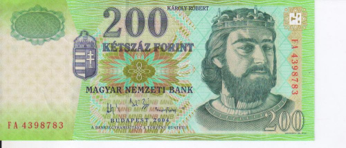 фото Венгрия 200 форинтов 2004 F-VF (P187)