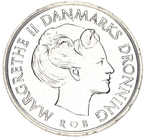 фото Дания 1 крона 1987 AU-UNC