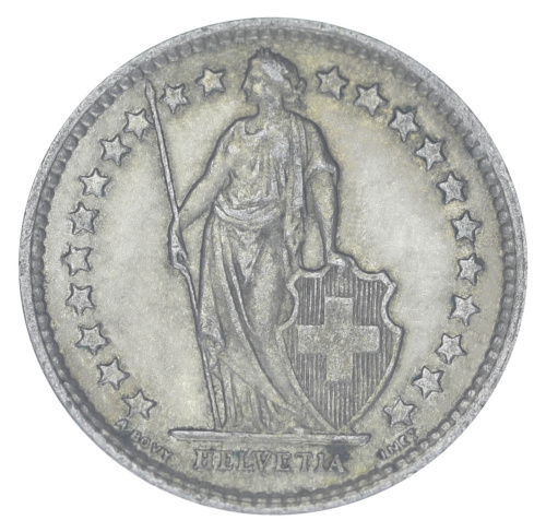 фото Швейцария 1/2 франка 1961 Серебро F-VF (Ag 835, 2,5 грамма)