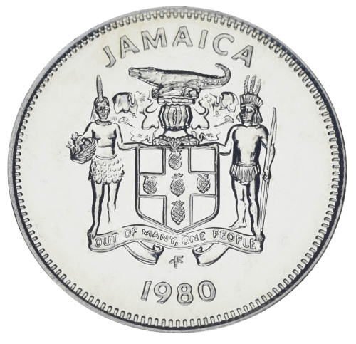 фото Ямайка 5 центов 1976 UNC Крокодил