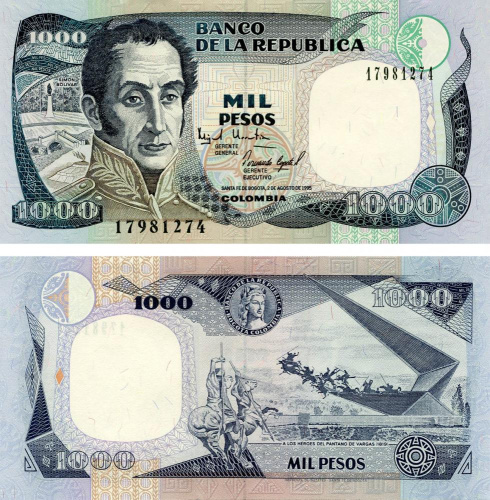 фото Колумбия 1000 песо 1995 UNC (P438)