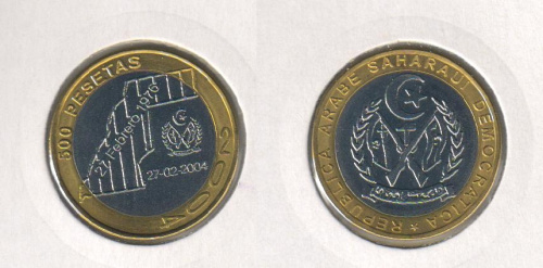 фото Западная Сахара 500 песет 2004 Биметалл AU-UNC Независимость
