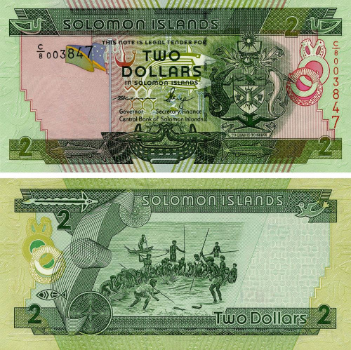 фото Соломоновы острова 2 доллара 2006-2011 UNC (P25)