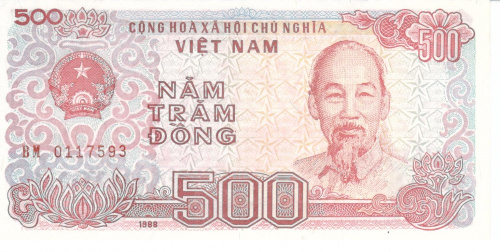 фото Вьетнам 500 донг 1988 UNC (P101a)