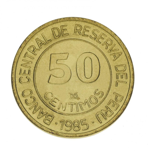 фото Перу 50 сентимо 1988 VF-AU