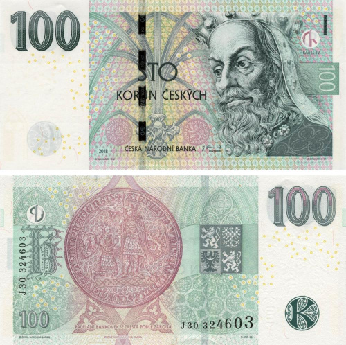 фото Чехия 100 крон 2018 UNC (P18) Карл IV