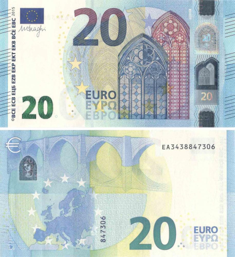 фото Франция 20 ЕВРО 2015 EA E003 Драги UNC