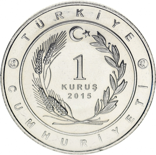 фото Турция 1 куруш 2015 UNC Флаг Великие тюркские государства - Государство Хорезмшахов
