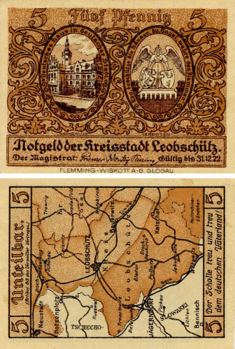 фото Германия Нотгельд  5 пфеннигов 1922  F-VF Глубчице