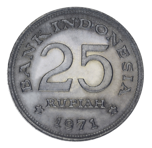 фото Индонезия 25 рупий 1971 UNC Птица (KM#34)