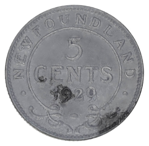 фото Ньюфаундленд 5 центов 1929 Серебро F-VF