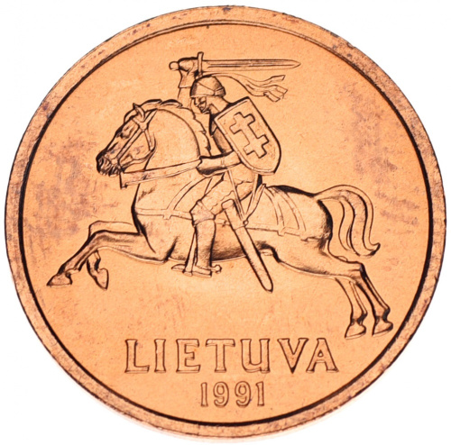 фото Литва 20 центов 1991 AU-UNC