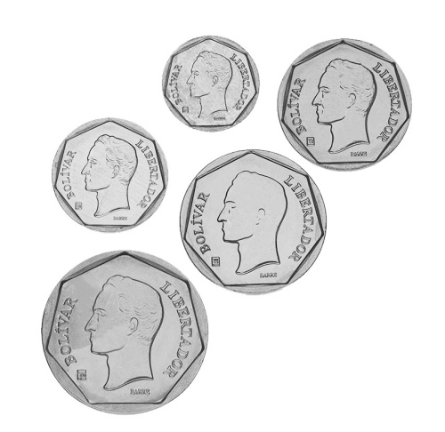 фото Венесуэла набор из 5 монет 2002-2004 UNC 10, 20, 50, 100, 500 боливар