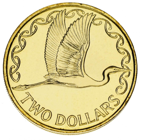фото Новая Зеландия 2 доллара 2008 UNC Птица
