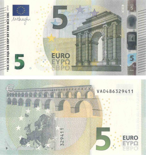 фото Испания 5 евро 2013 VA V001 Драги UNC