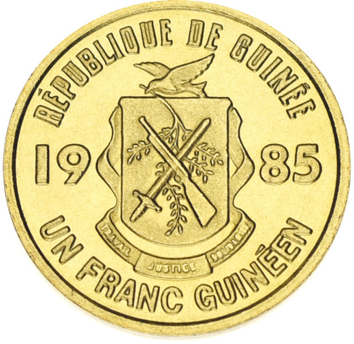 фото Гвинея 1 франк 1985 F-VF