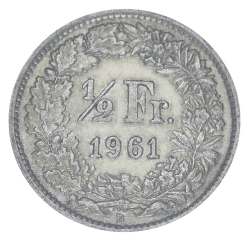 фото Швейцария 1/2 франка 1961 Серебро F-VF (Ag 835, 2,5 грамма)