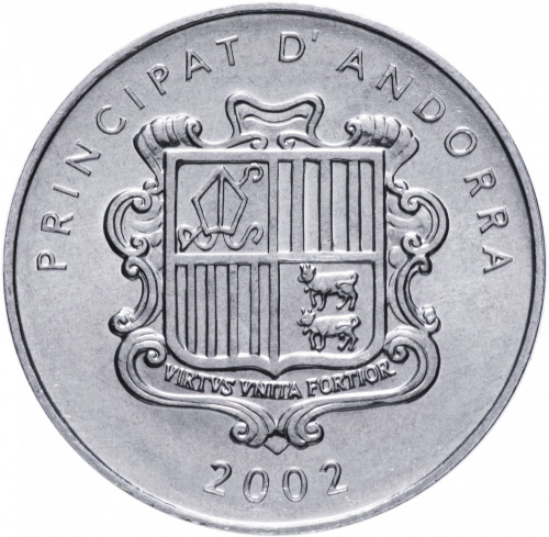 фото Андорра 1 сентим 2002 UNC (KM#177)