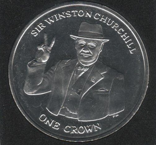 фото Остров Мэн 1 крона 2015 «У. Черчиль» UNC