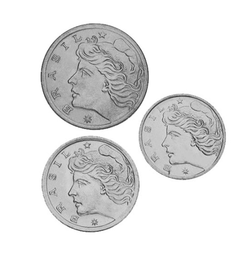 фото Бразилия набор из 3 монет 1975 UNC 1, 2, 5 сентаво