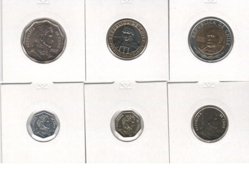 фото Чили набор из 6 монет 2015 UNC