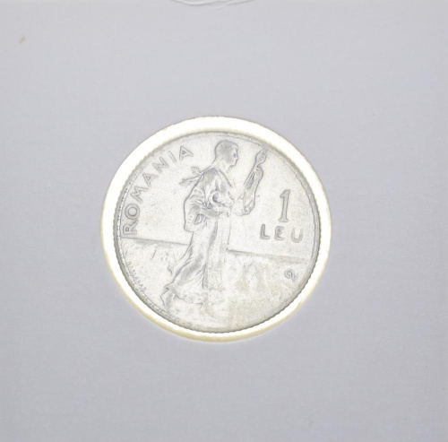 фото Румыния 1 лей 1912 F-VF Серебро