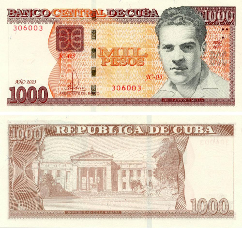 фото Куба 1000 песо 2023 UNC (Pnew)