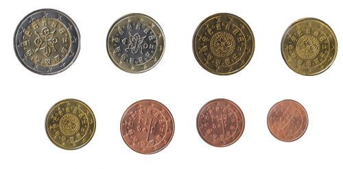 фото Португалия набор из 8 монет евро 2006 UNC 1, 2, 5, 10, 20, 50 евроцентов, 1, 2 евро