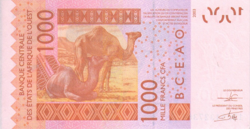 фото Западная Африка 1000 франков 2003 UNC A (P115Aa)
