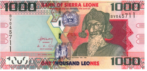 фото Сьерра-Леоне 1000 леоне 2010 UNC (P30a)