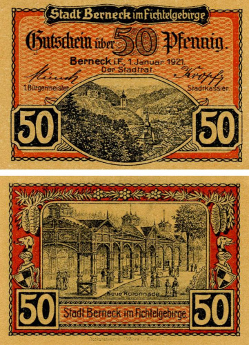 фото Германия Нотгельд  50 пфеннигов 1921  F-VF Бернек