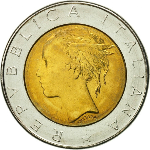 фото Италия 500 лир 1982-1995 VF (KM#111)