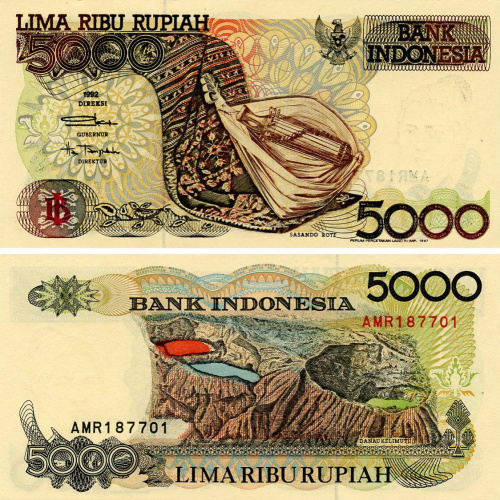 фото Индонезия 5000 рупий 1992 AU-UNC (P130)