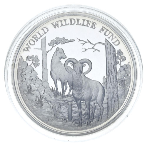 фото Кипр 1 фунт 1986 Серебро Proof Всемирный фонд дикой природы (Ag 925, 28,28 грамм)
