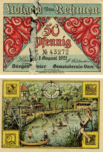 фото Германия Нотгельд  50 пфеннигов  1921 F-VF Ремен