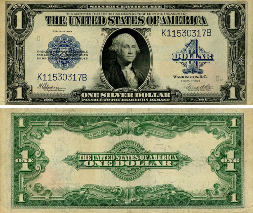 фото США 1 доллар 1923 F-VF Джордж Вашингтон Номер K11530317B (P342)