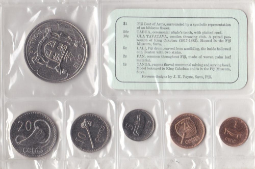 фото Фиджи набор из 6 монет 1969 UNC