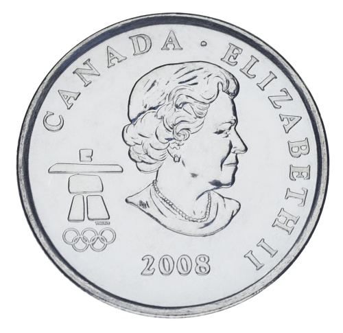 фото Канада 25 центов 2007 UNC XXI зимние Олимпийские Игры в Ванкувере 2010 - Сноубординг