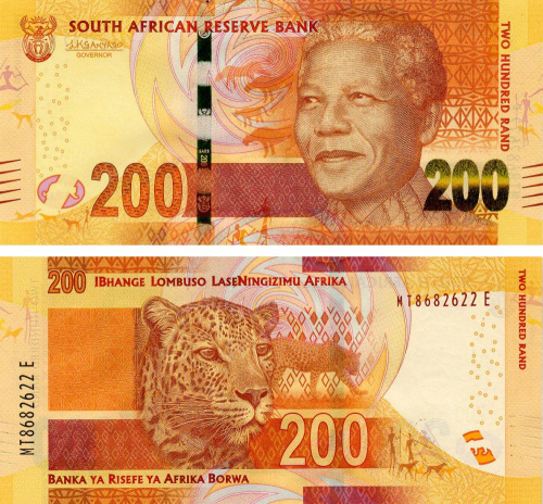 фото ЮАР 200 ранд 2015 UNC Леопард (P142b)