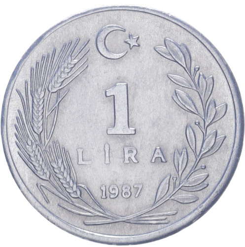 фото Турция 1 лира 1987 UNC